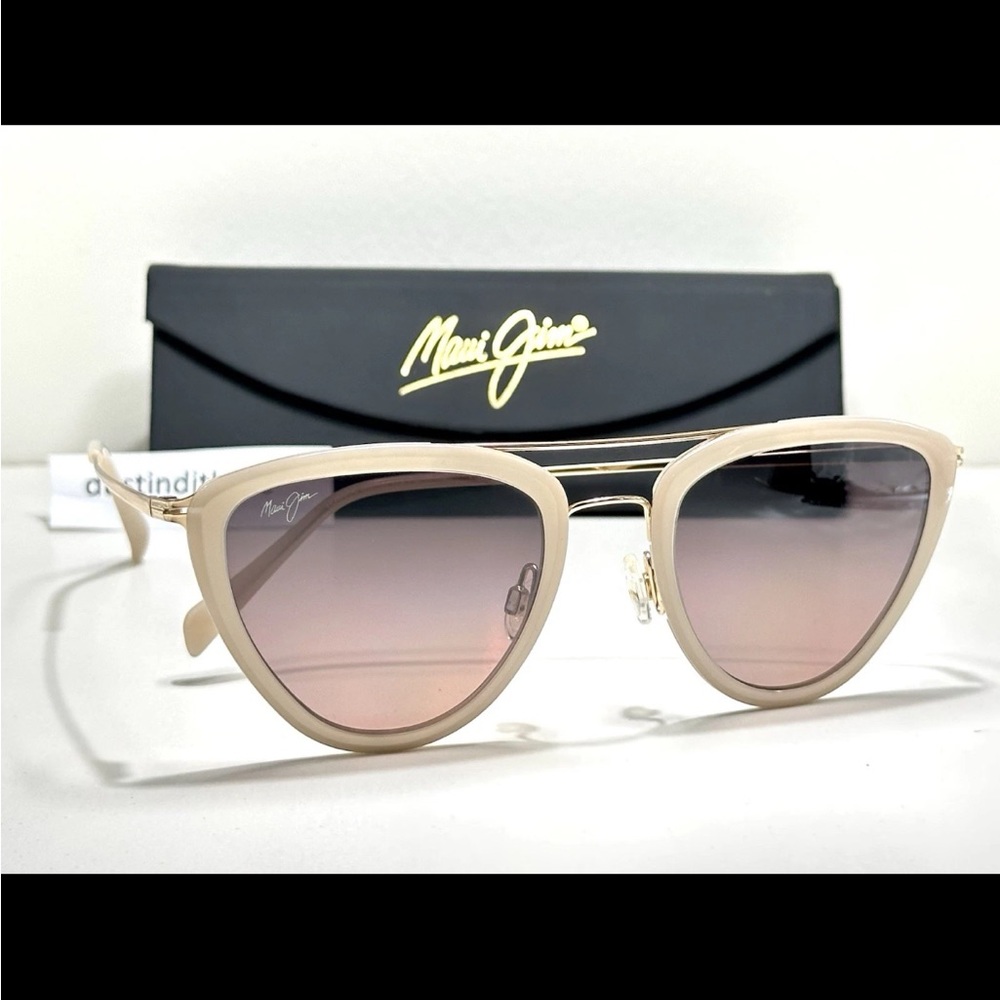 Maui Jim Hunakai Milky Almond Rose Gold Gradient Polarized Sunglasses RS331-05